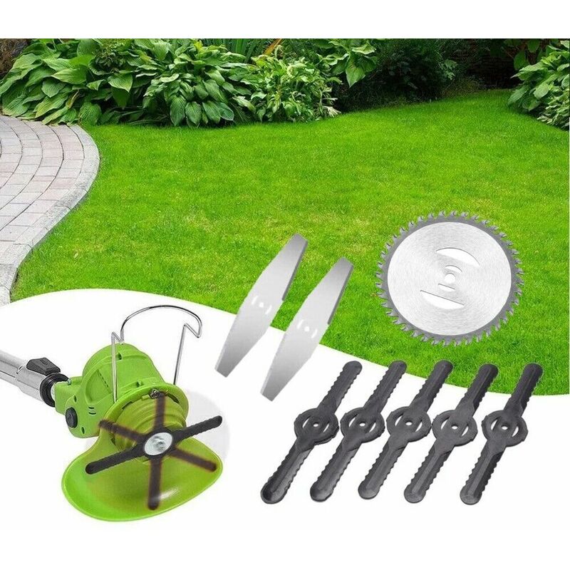 foto del prodotto partenopea utensili lame ricambio per decespugliatore tagliaerba batteria kit 7 pezzi pi disco per tagliare legno tronchetti