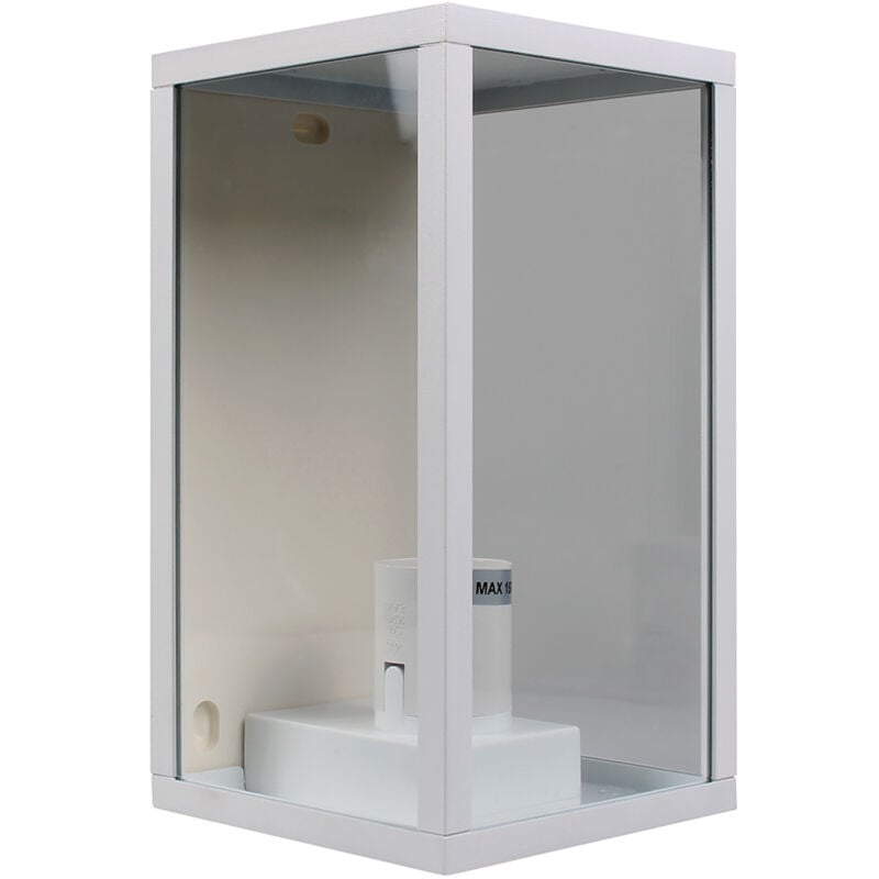 foto del prodotto partenopea utensili lampada da parete ip44 per interni ed esterno in alluminio bianco con attacco e27 design elegante e moderno