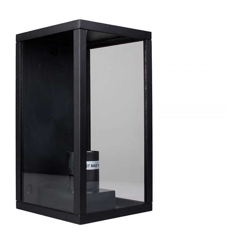 foto del prodotto partenopea utensili lampada da parete ip44 per interni ed esterno in alluminio nero con attacco e27 ideale per giardini ingressi e verande