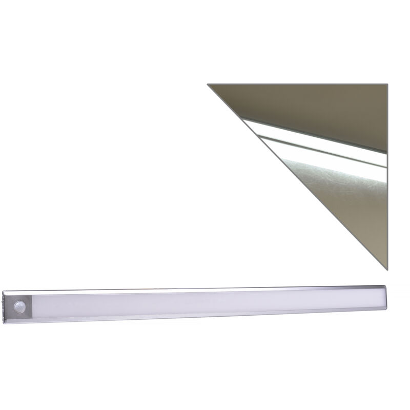 foto del prodotto partenopea utensili lampada led ricaricabile 3w con sensore di movimento luce fredda 6500k barra luminosa in alluminio installazione magnetica