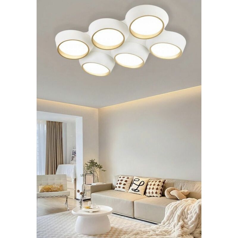 foto del prodotto partenopea utensili lampadario a plafoniera moderno con illuminazione a led bianco naturale 4000k da 120w luce per soffitto 9600 lumen