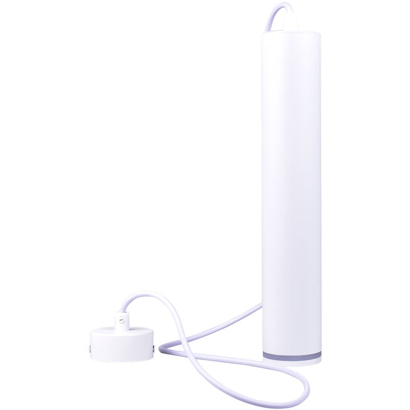 foto del prodotto partenopea utensili lampadario a sospensione cilindrico in alluminio bianco con attacco gu10 illuminazione direzionale design minimal per cucina