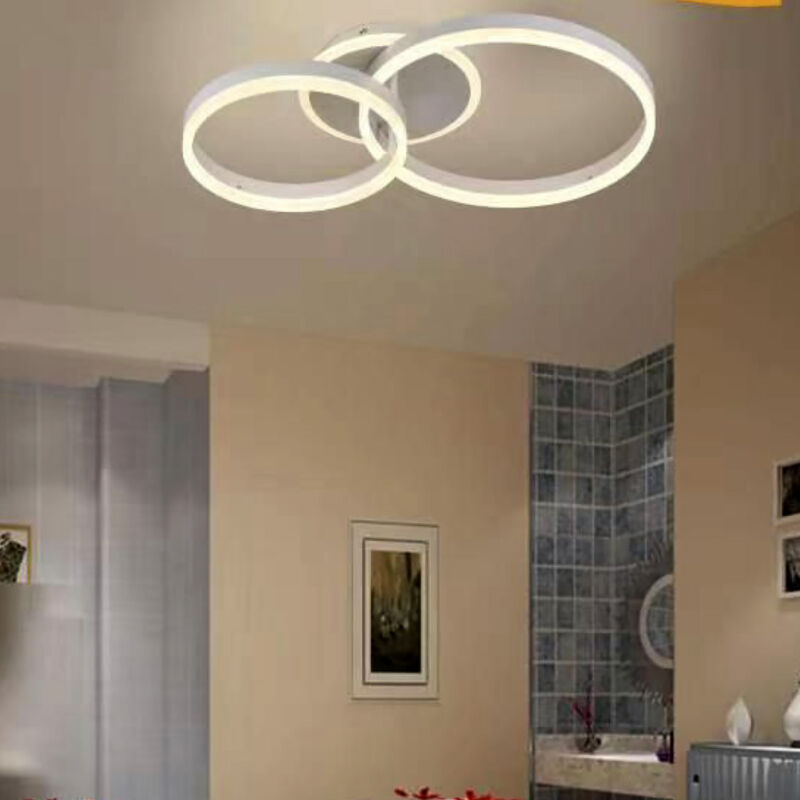 foto del prodotto partenopea utensili lampadario led plafoniera a soffitto moderno a cerchi 42w luce calda 3000k