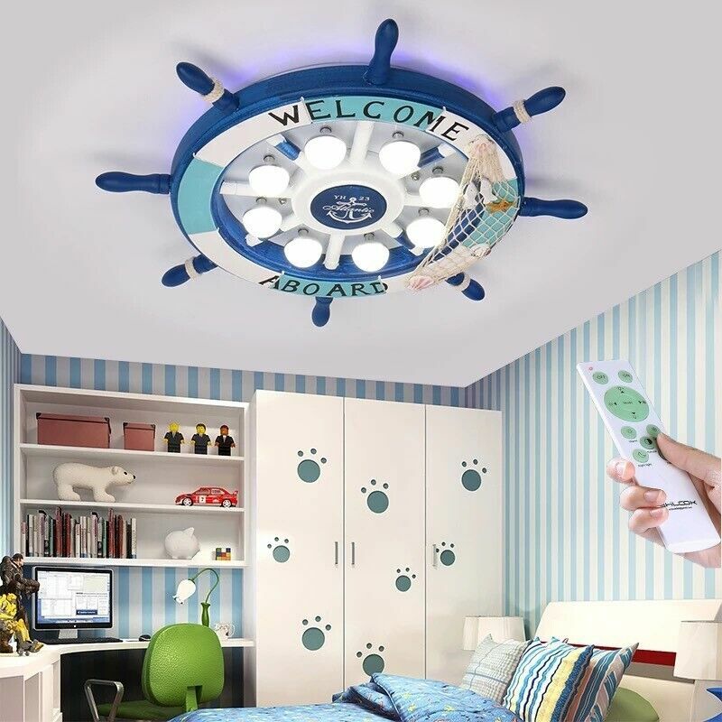 foto del prodotto partenopea utensili lampadario plafoniera a led da soffitto parete forma di timone con telecomando