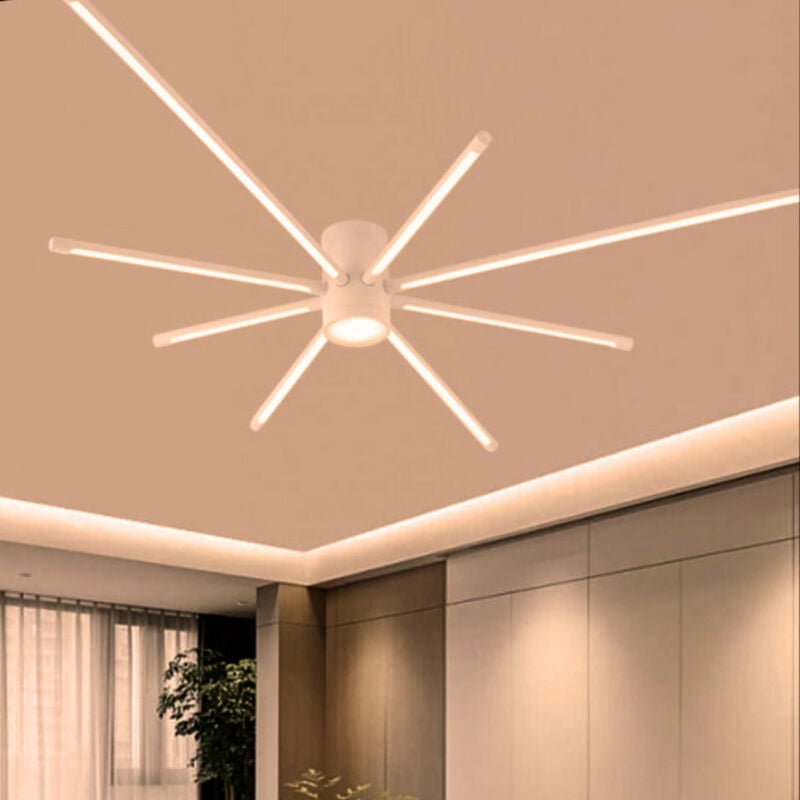 foto del prodotto partenopea utensili lampadario plafoniera moderno a led 9 luci da soffitto forma ragno da 42w 3360lm bianco luce calda