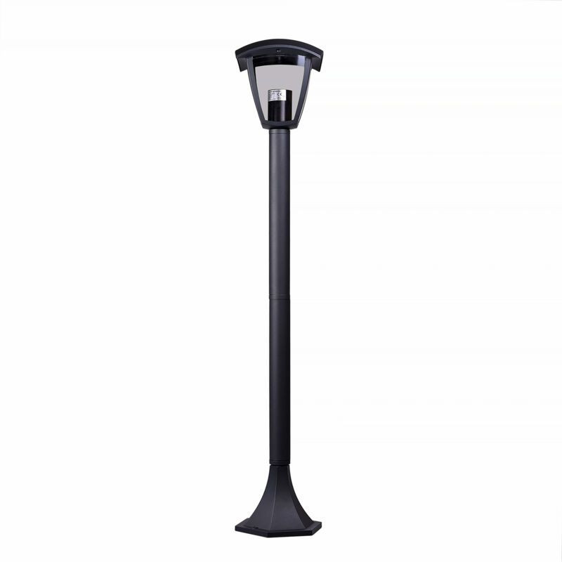 foto del prodotto partenopea utensili lampione led da giardino grigio con attacco e27 ip44 design moderno struttura in alluminio e policarbonato ideale per esterni