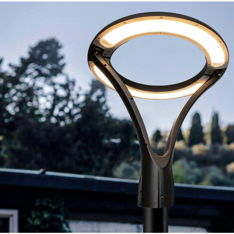 foto del prodotto partenopea utensili lampione moderno led 100w cerchio luminoso ip65 da giardino viali a luce calda 3000k