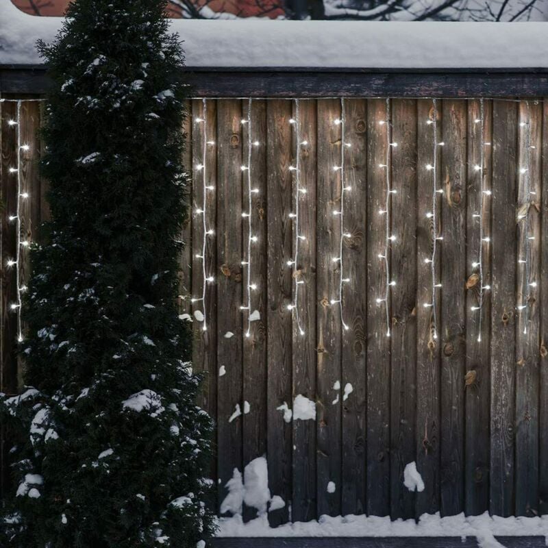 foto del prodotto partenopea utensili luci di natale tenda luminosa natalizia esterno 480 led luce bianca 6x1.2 metri