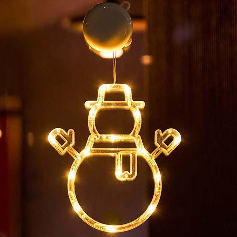 foto del prodotto partenopea utensili - luci natalizie figura luminosa pacco regalo ornamento di natale decorazione led per finestra vetrine con ventosa