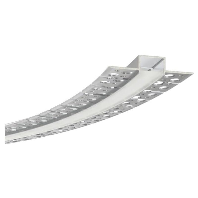 foto del prodotto partenopea utensili pacco di 12 profili profilo in alluminio flessibile per strisce strip led curvabile installazione ad incasso per controsoffitte