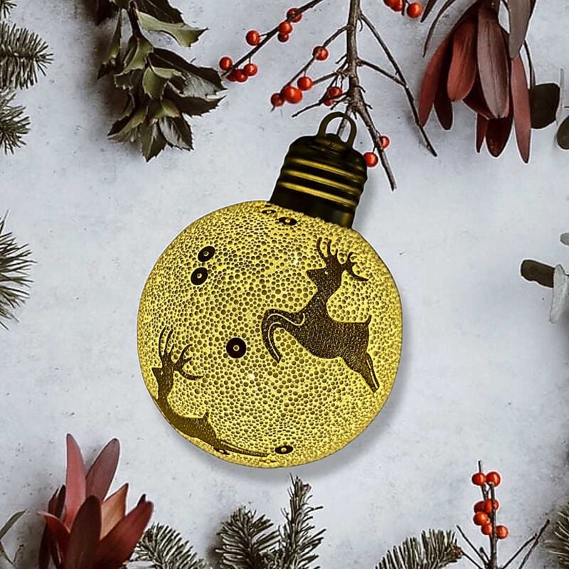 foto del prodotto partenopea utensili palla di natale luminosa led on off per albero di natale grandezza 10 cm