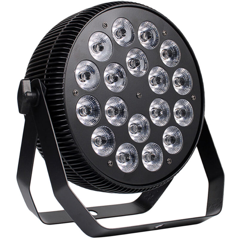 foto del prodotto partenopea utensili - par led slim 18x10w rgbw 4 in 1 in alluminio professionale - faretto da palco ad alta efficienza per eventi e spettacoli