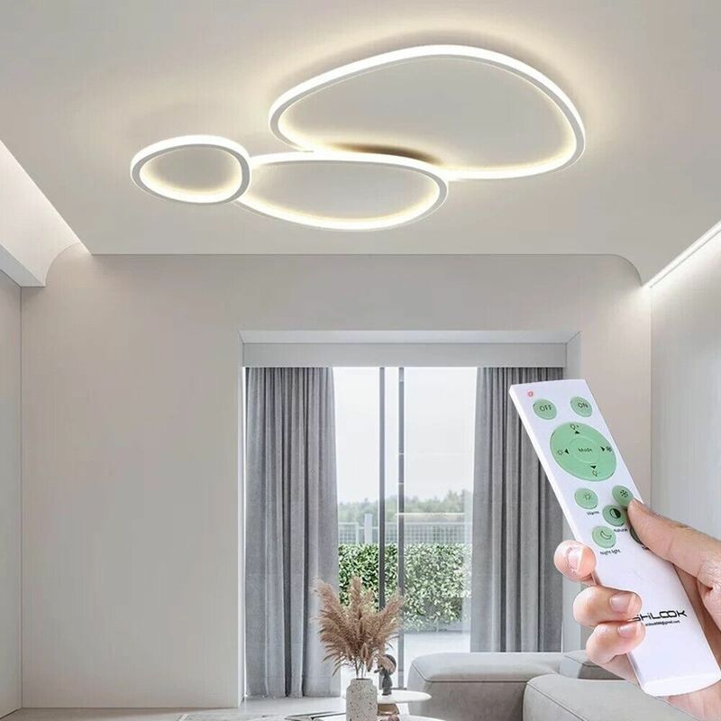 foto del prodotto partenopea utensili plafoniera lampada soffitto moderna a led 100w bluetooth cambia 3 tonalita luce dimmerable con telecomando