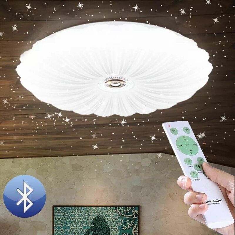 foto del prodotto partenopea utensili plafoniera lampadario da soffitto luce led 46w con telecomando timer dimmerabile