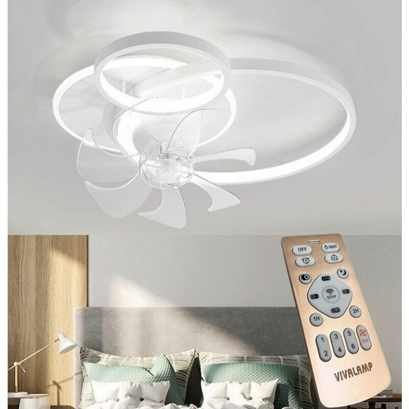 foto del prodotto partenopea utensili plafoniera moderna a led con ventilatore da soffitto cambia 3 luci telecomando dimmerabile ed orientabile