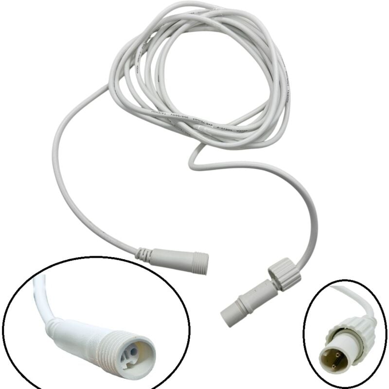 foto del prodotto partenopea utensili prolunga pml 5 m, cavo bianco, ip67 per catena stringa luminosa professionale