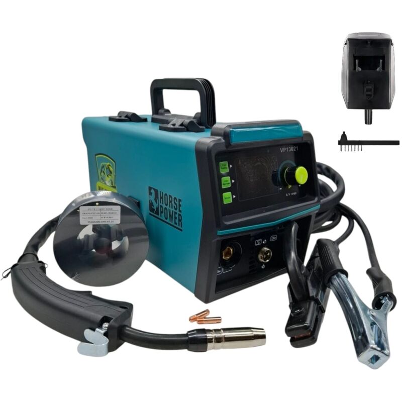 foto del prodotto partenopea utensili saldatrice inverter 450a mig mma no gas multifunzione con fast feeding filo continuo elettrodo kit completo