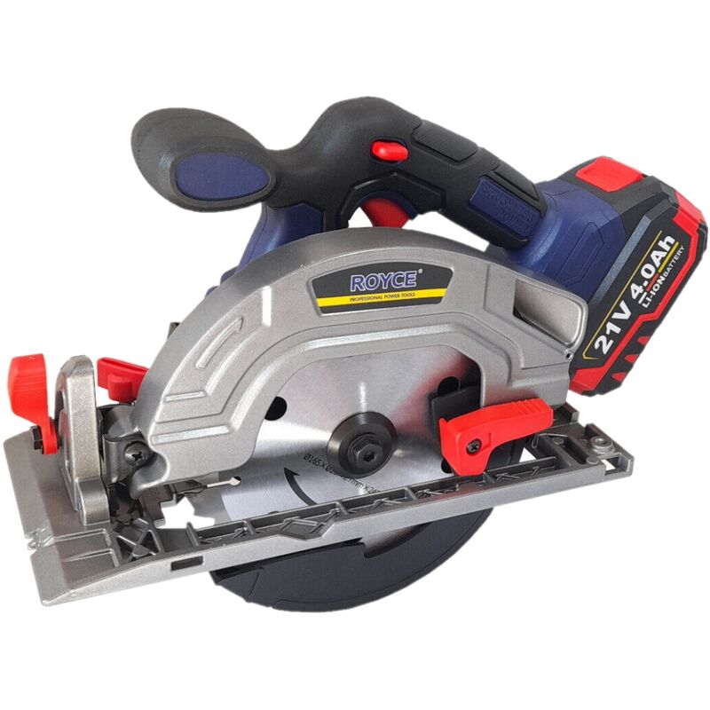foto del prodotto partenopea utensili sega circolare a batteria 21v 165mm taglio 4ah 5000rpm regolabile royce e borsa