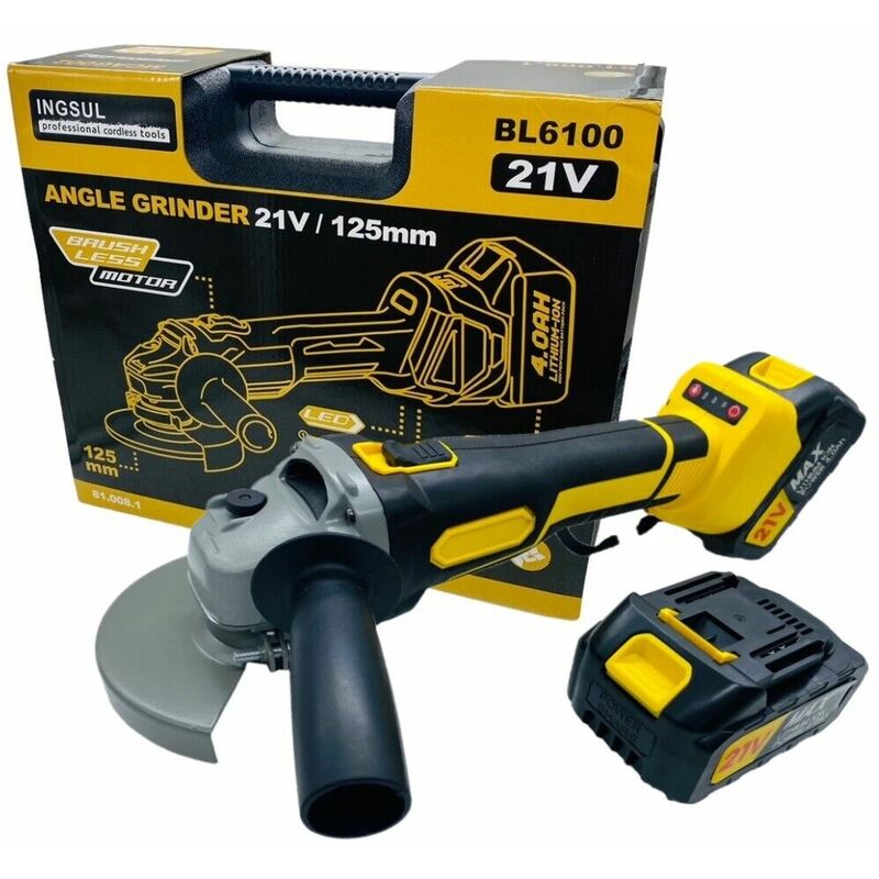 foto del prodotto partenopea utensili smerigliatrice angolare a doppia batteria flex 125 mm 21v 4 ah motore brushless