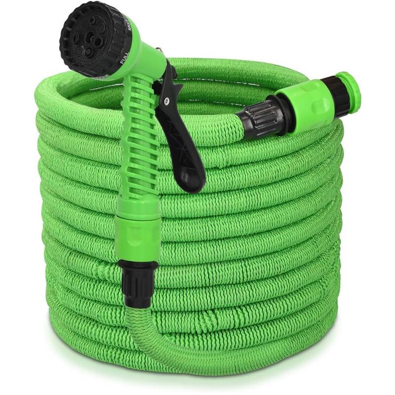 foto del prodotto partenopea utensili tubo per acqua estensibile fino a 15 metri da giardino lavare auto con pistola doccia a 7 getti