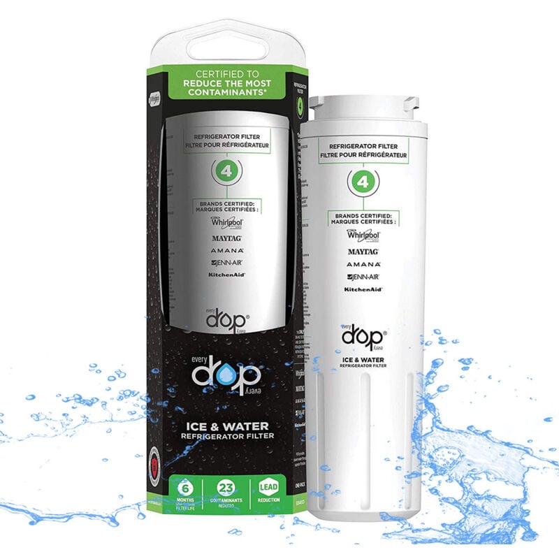 foto del prodotto parti del frigorifero 1 filtro per acqua e ghiaccio per frigorifero originale whirlpool everydrop 4 edr4rxd1