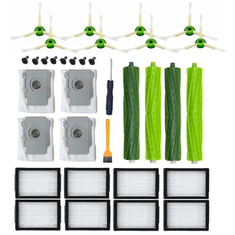 foto del prodotto parti di ricambio applicabili per irobot i7 i7 i3 i3 i4 i4 i6 i6 i8 i8 j7 e5 e6 e7, accessori per roomba 2 paia di spazzole principali, 8