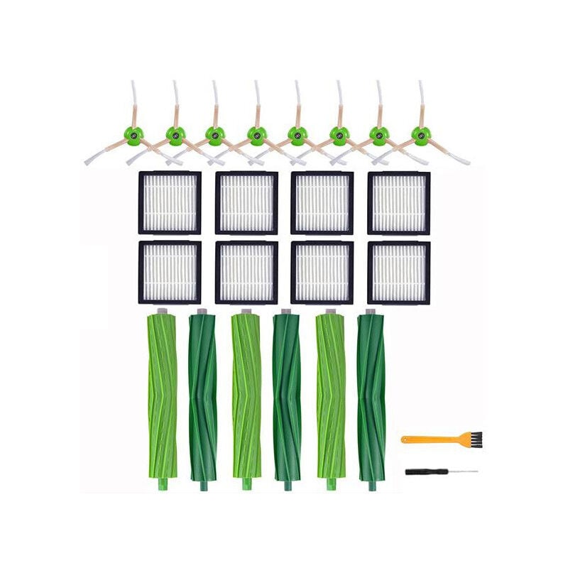 foto del prodotto parti di ricambio applicabili per irobot i7 i7 i3 i3 i4 i4 i6 i6 i8 i8 j7 e5 e6 e7, accessori per roomba 3 paia di spazzole principali, 8