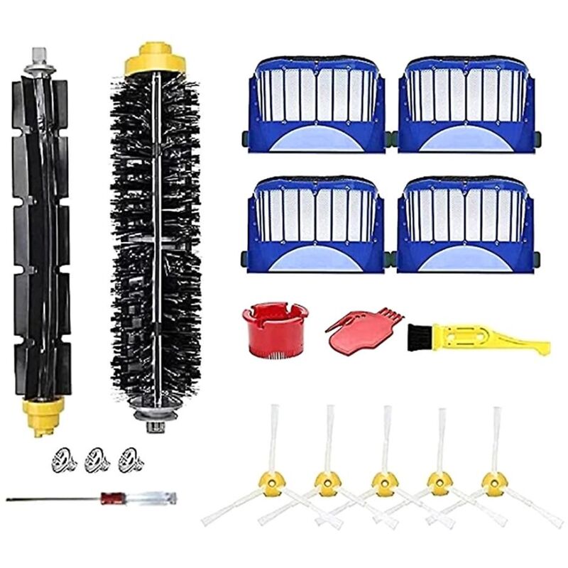 foto del prodotto parti per irobot roomba serie 600 e serie 500, filtro, spazzola laterale