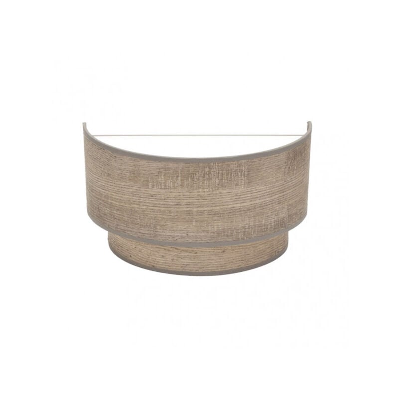 foto del prodotto particolare lampada da parete in colore grigio modello doppio smile legno fabrilamp