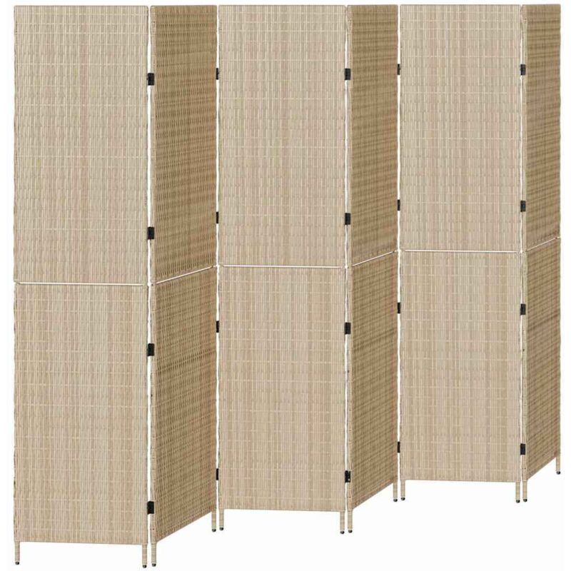 foto del prodotto partitione 6 pannelli pieghevole beige 294x180 cm in polirattan vidaxl