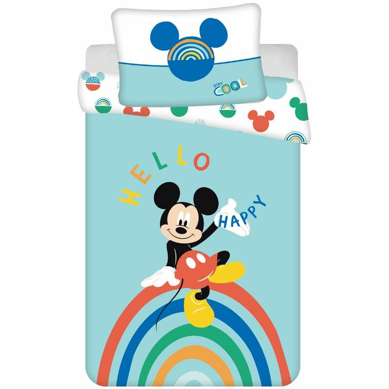 foto del prodotto parure copripiumino baby mickey rainbow lettino