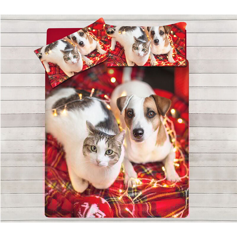 foto del prodotto parure copripiumino coppia federe letto 100 cotone sogni d oro disegno puppies, misuracoppia federecolorepuppies