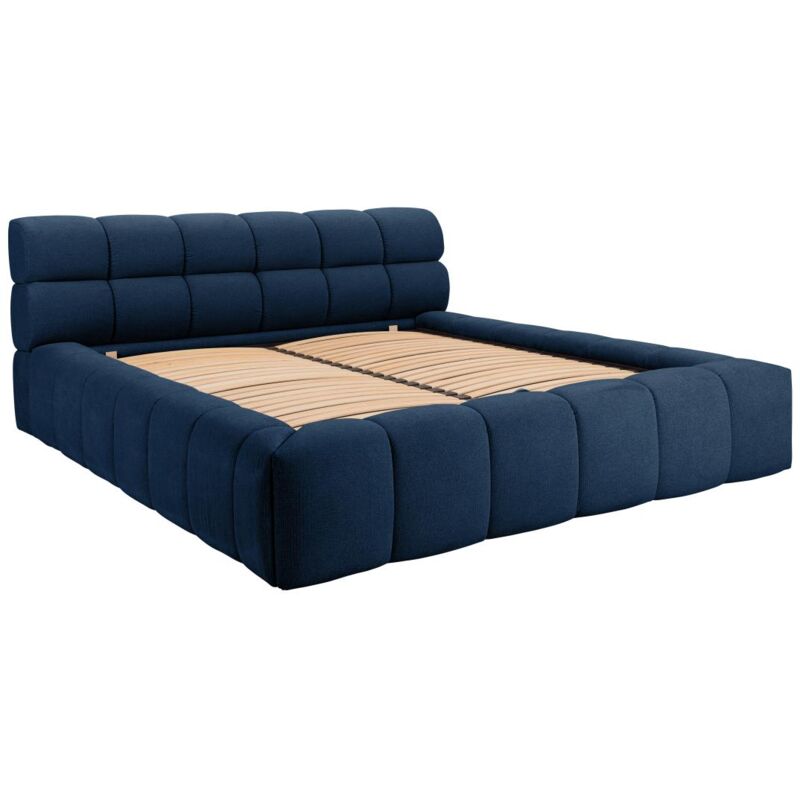 foto del prodotto pascal morabito letto con contenitore 180 x 200 cm tessuto blu notte forvik