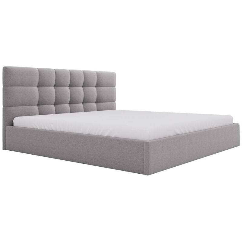 foto del prodotto pascal morabito - letto con contenitore 200 x 200 cm tessuto grigio - eliava di