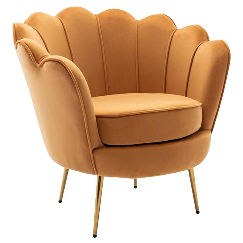 foto del prodotto pascal morabito - poltrona in velluto giallo senape - dandelion di