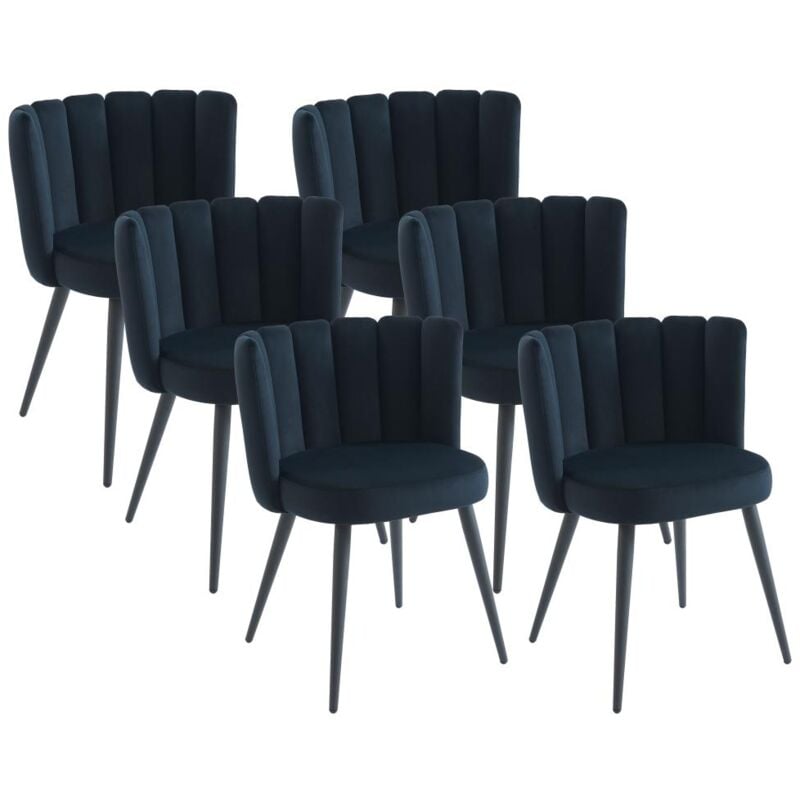 foto del prodotto pascal morabito - sedia in velluto e metallo nero - lotto di 6 - pranila di