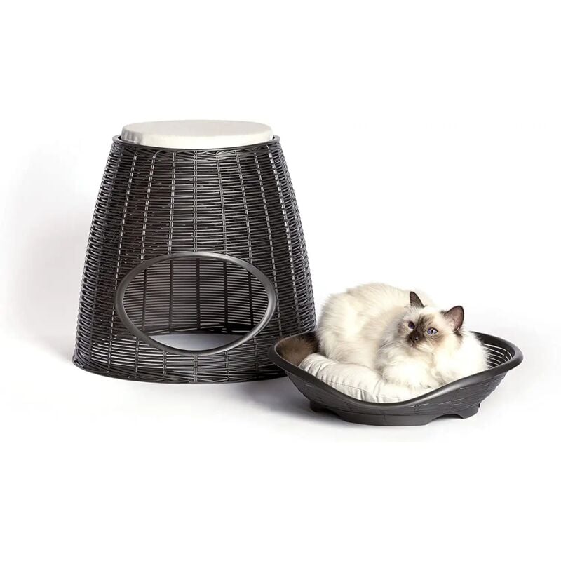 foto del prodotto pasha pet cuccia per cani e gatti antracite 52x50x55cm piccola taglia bama