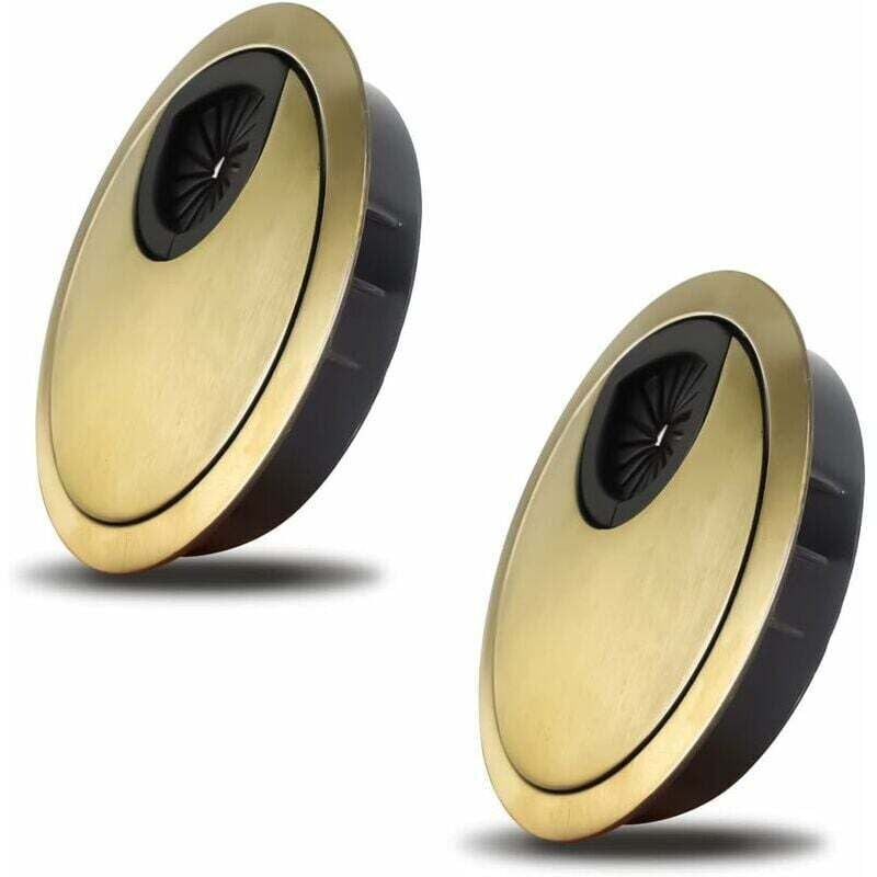 foto del prodotto passacavo 2 pezzi 80 mm copri foro passacavi per scrivanie, scrivanie e piani di lavoro mns