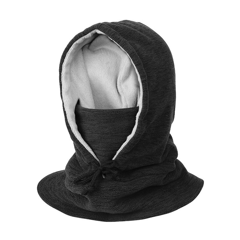 foto del prodotto passamontagna invernale in pile spesso con cappuccio, passamontagna invernale in peluche caldo, berretto in velluto per sci, ciclismo, maschera