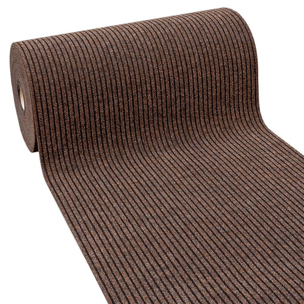 foto del prodotto passatoia antiscivolo 100x160 cm corridoio marciapiede interno esterno tappeto ingresso righe marrone