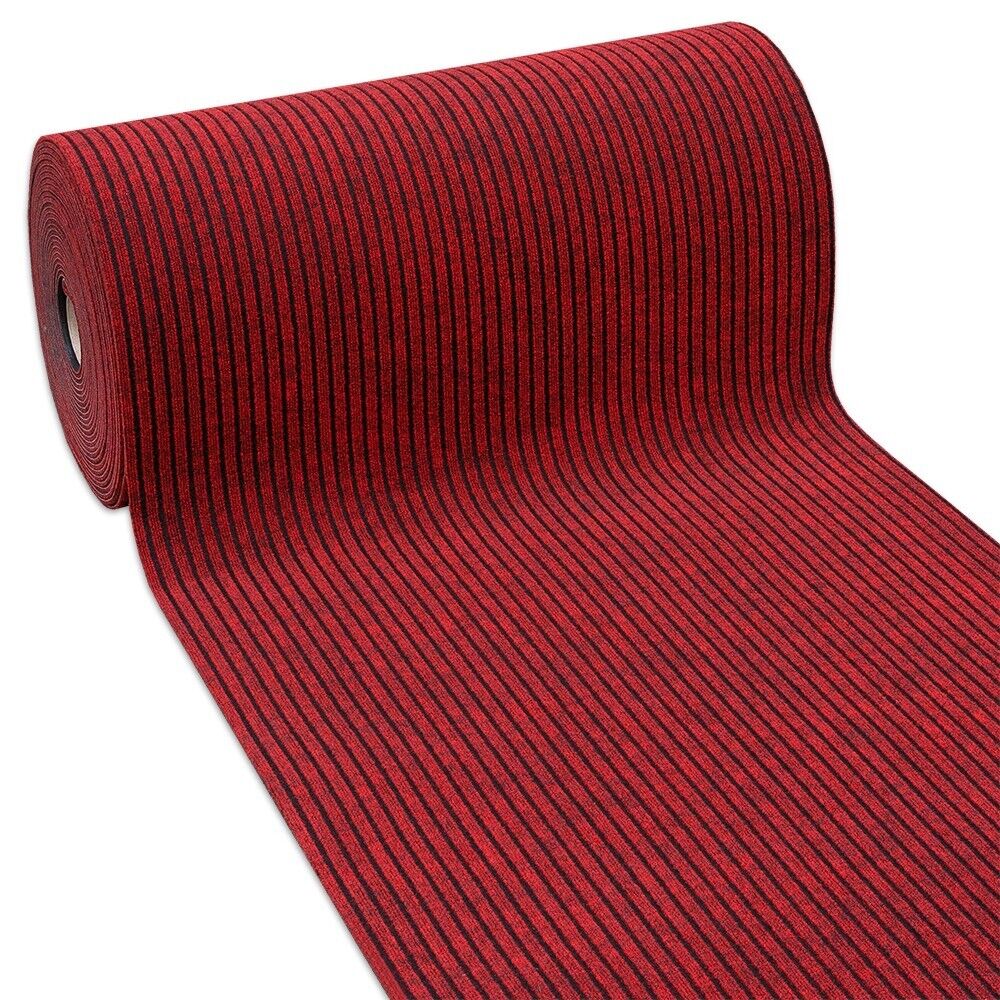 foto del prodotto passatoia antiscivolo 100x450 cm corridoio marciapiede interno esterno tappeto ingresso righe rosse