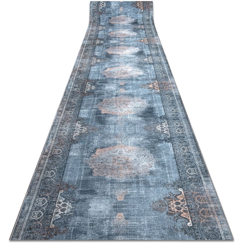 foto del prodotto passatoia gommata lotus rosette 47050 grigio lavabile 80cm grey 80x190 cm