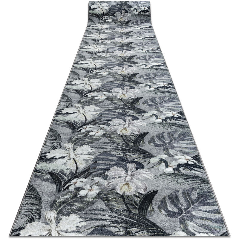 foto del prodotto passatoia gommata monstera foglie la gomma grigio 80 cm grey 80x200 cm
