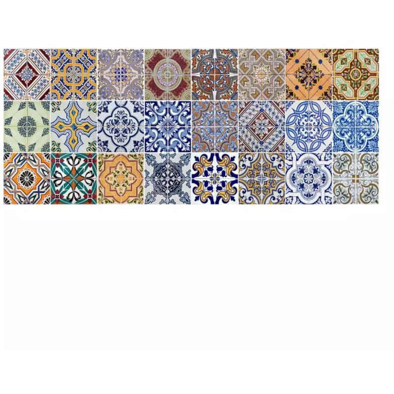 foto del prodotto passatoia in vinile runner fantasia spring tile carpet, 120x50 cm