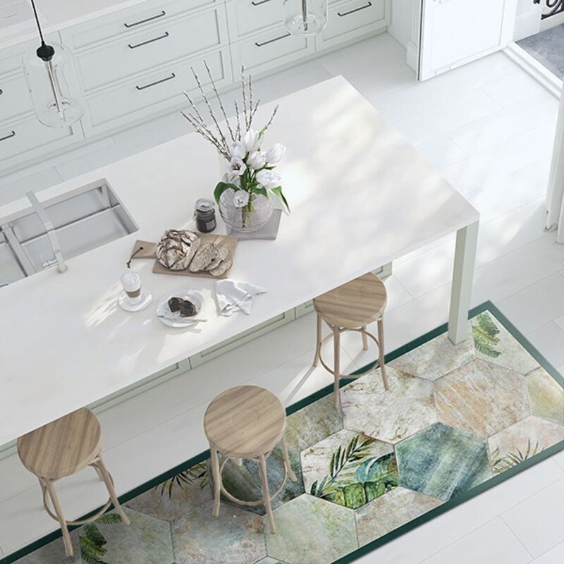 foto del prodotto passatoia in vinile runner fantasia tropical composition , 180x50 cm