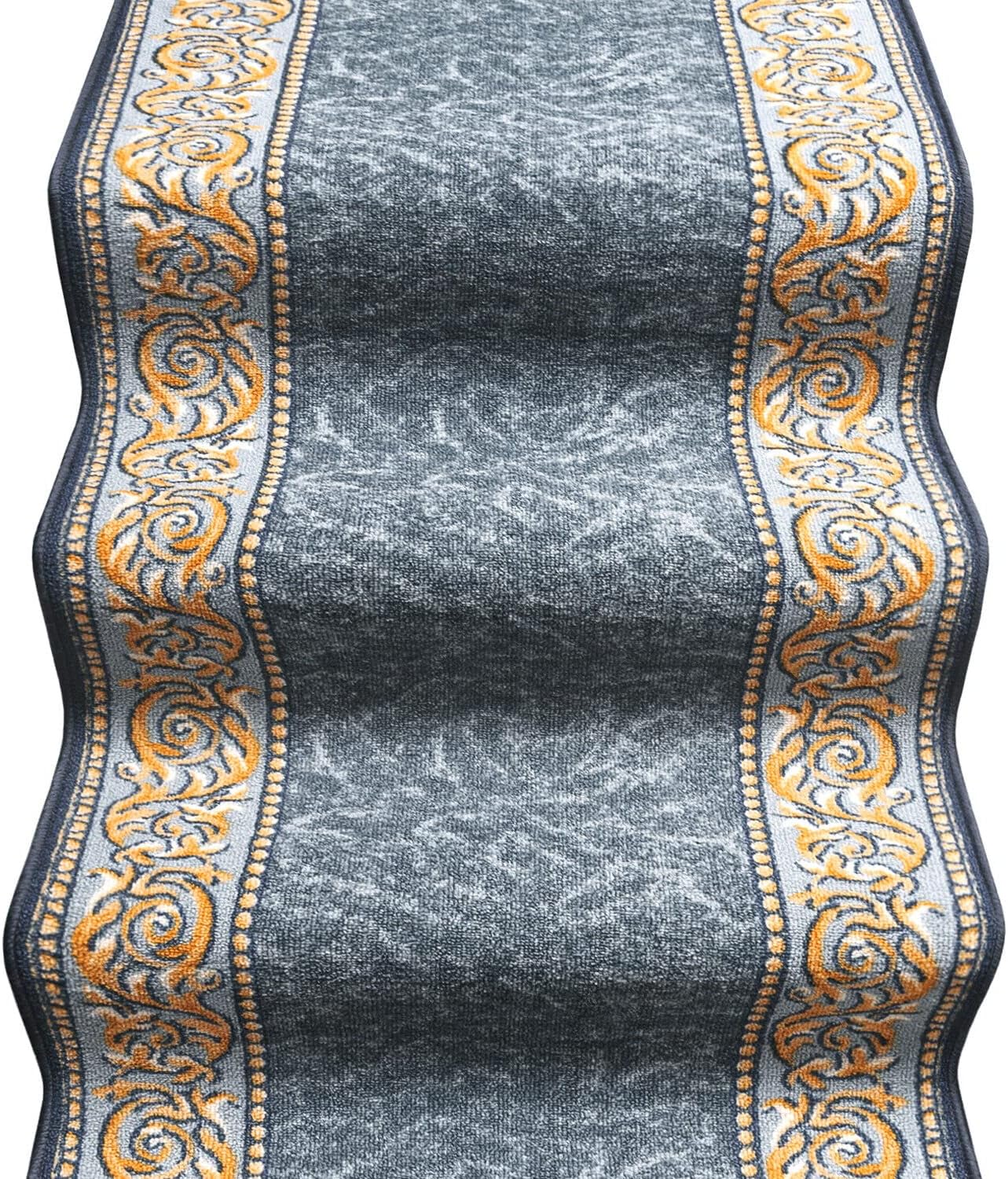 foto del prodotto passatoia scala bordata 67x1000 cm ingresso corridoio tappeto cucina gradini stile barocco grigio