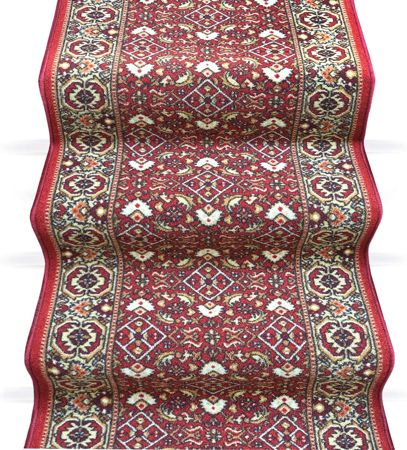 foto del prodotto passatoia scala bordata 67x280 cm ingresso corridoio tappeto cucina gradini bordeaux