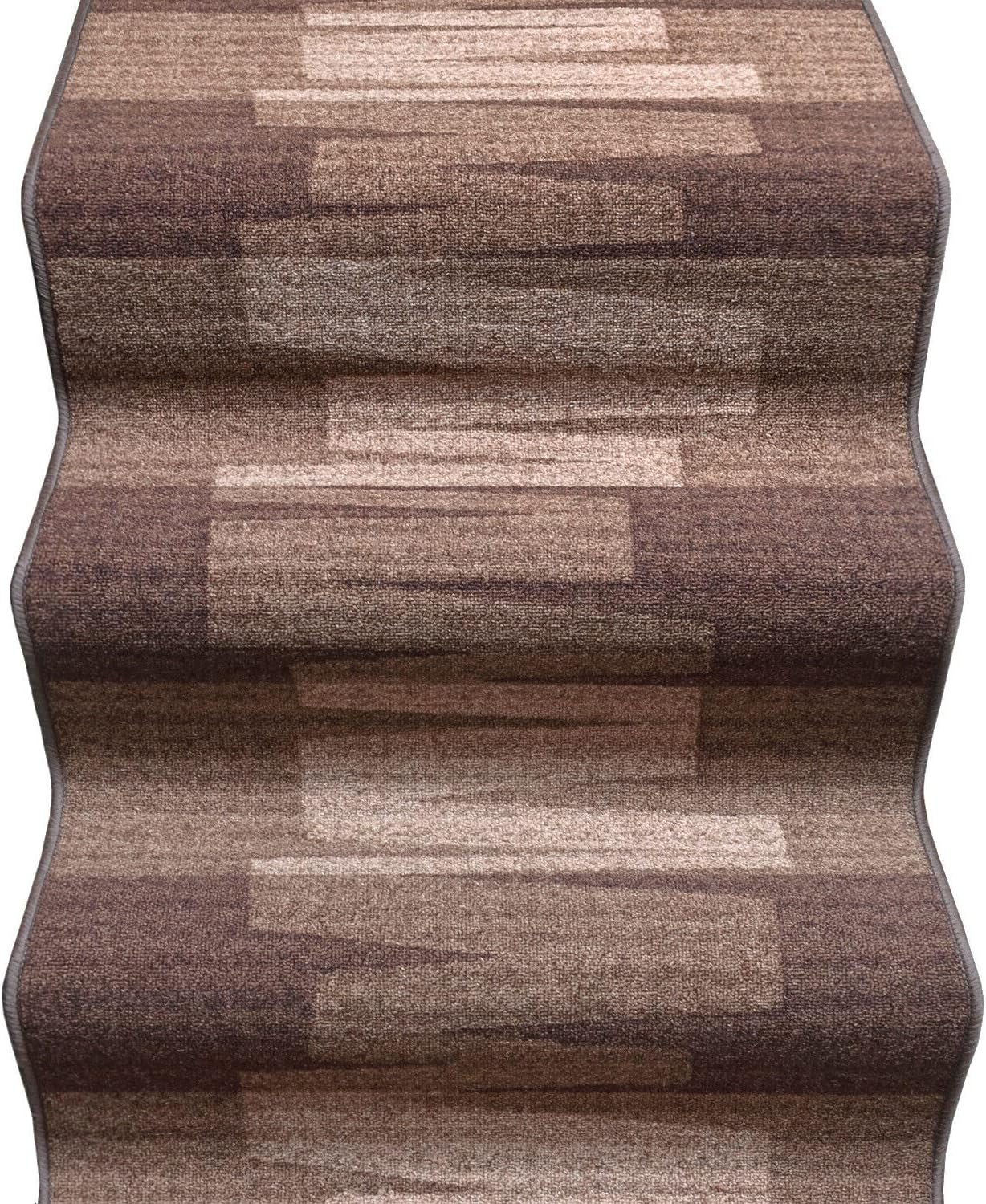foto del prodotto passatoia scala bordata 67x280 cm ingresso corridoio tappeto cucina gradini zig zag marrone