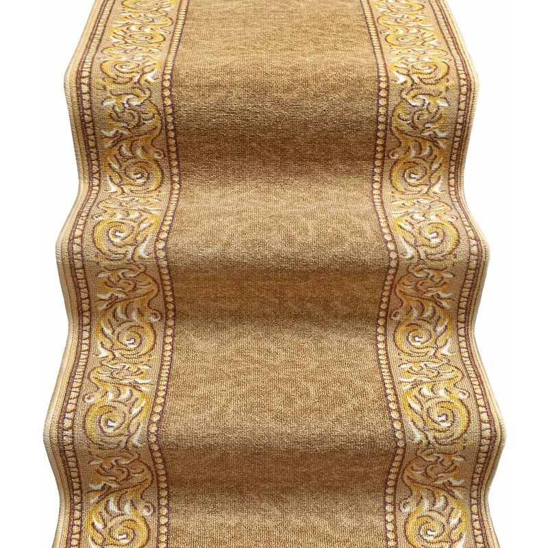 foto del prodotto passatoia scala bordata ingresso corridoio tappeto cucina gradini 100 made in italy stile barocco beige 67x80 cm