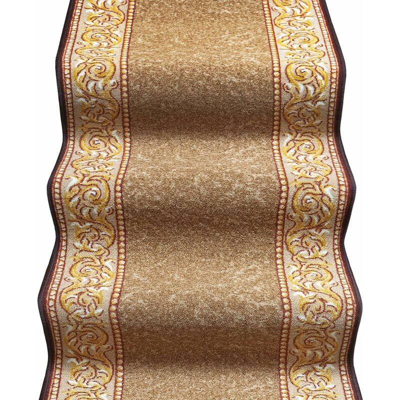 foto del prodotto passatoia scala bordata ingresso corridoio tappeto cucina gradini 100 made in italy stile barocco marrone 67x40 cm